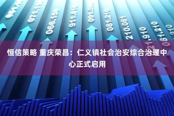 恒信策略 重庆荣昌：仁义镇社会治安综合治理中心正式启用