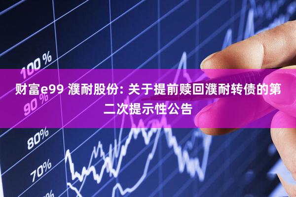 财富e99 濮耐股份: 关于提前赎回濮耐转债的第二次提示性公告