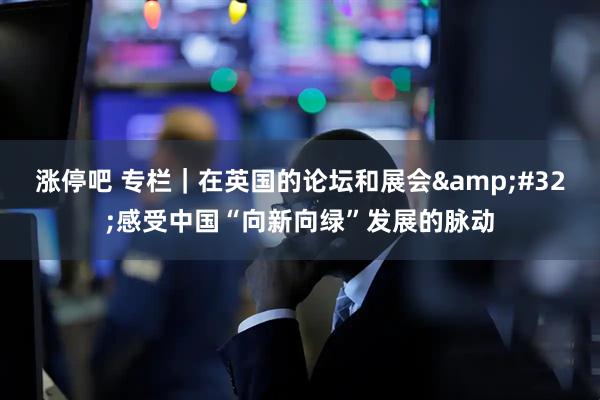 涨停吧 专栏｜在英国的论坛和展会&#32;感受中国“向新向绿”发展的脉动